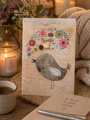 Encouragement Card for Someone Special! Sweet Bird  Breathe  Namaste