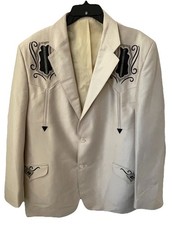 OLD WEST Mens VINTAGE 70s ROCKABILLY Western SUIT Blazer Size XL Pants Size 34