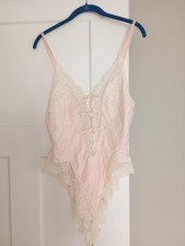 VTG 80s Victoria's Secret Gold Label Lace Trim Teddy Lingerie Bodysuit Medium