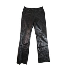 Kenneth Cole New York Leather Pants 8 Black Genuine
