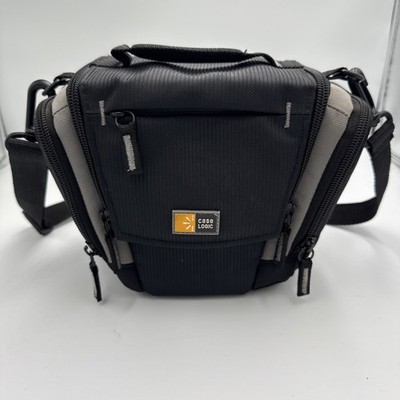 Case Logic Small Black Zip Up Camera Case Soft Nylon Bag w Shoulder Strap