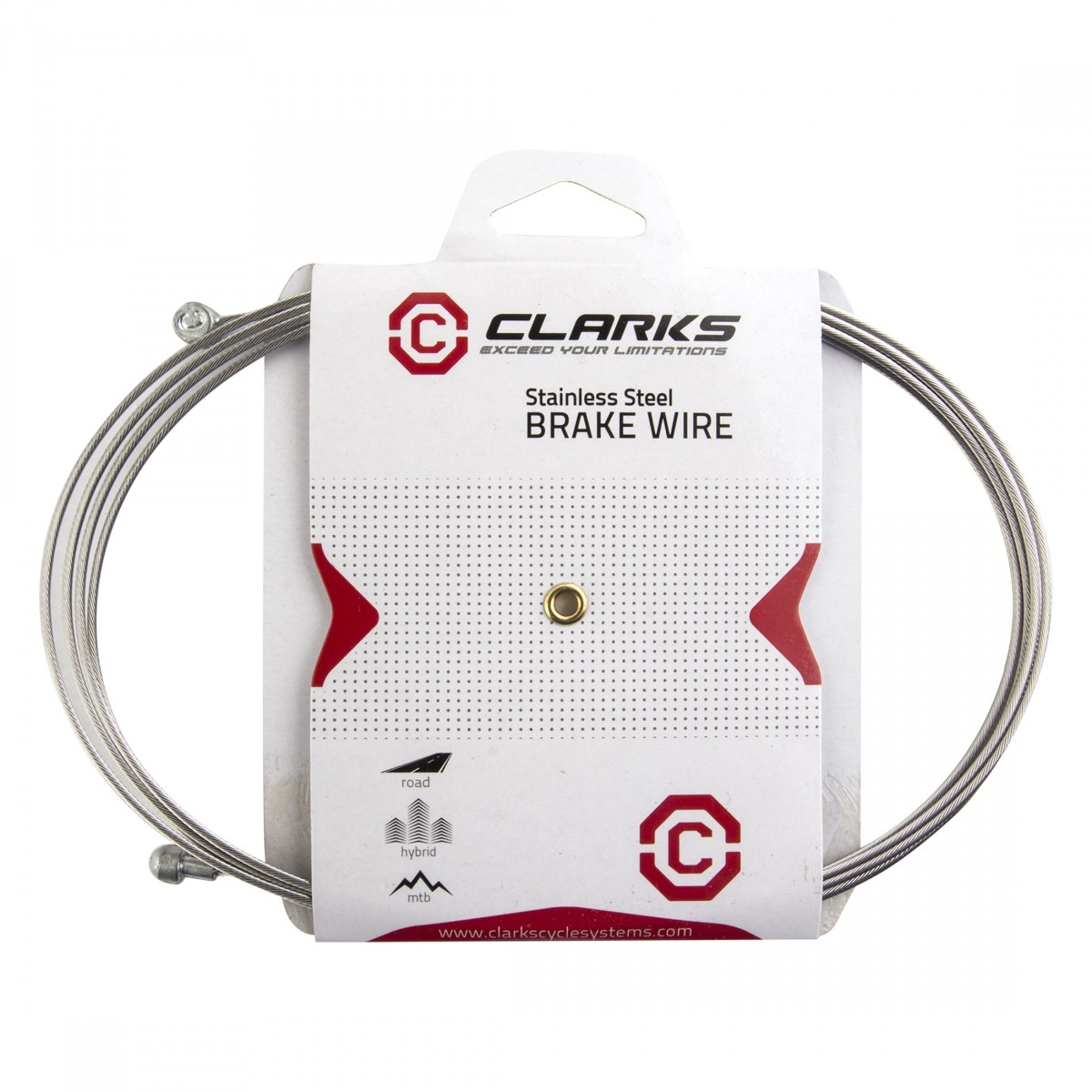 Тормозной трос для велосипеда Clarks из нержавеющей стали - 2000 мм 15 мм совместимый с MTB и шоссейными дорогами 2890₽
