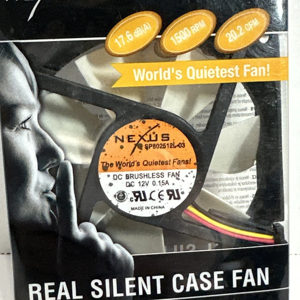 Nexus 80mm Real Silent Case Fan 220503A SP802512L 03 DC Brushless Fan (c11) - Image 2 of 4
