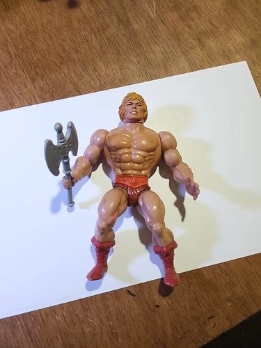 Vintage He-Man 1982 Mattel MOTU Soft Head Figure Masters of the Universe Axe
