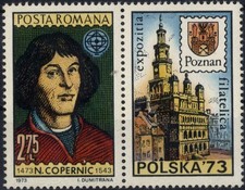 Romania  Polen 1973 PHILATELICAL EXHIBITION POZNAN Nicolaus Copernicus MNH, OG x