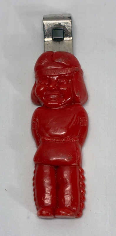 Vintage Iroquois Indian Head Beer And Ale Bottle Opener Buffalo NY Red Plastic