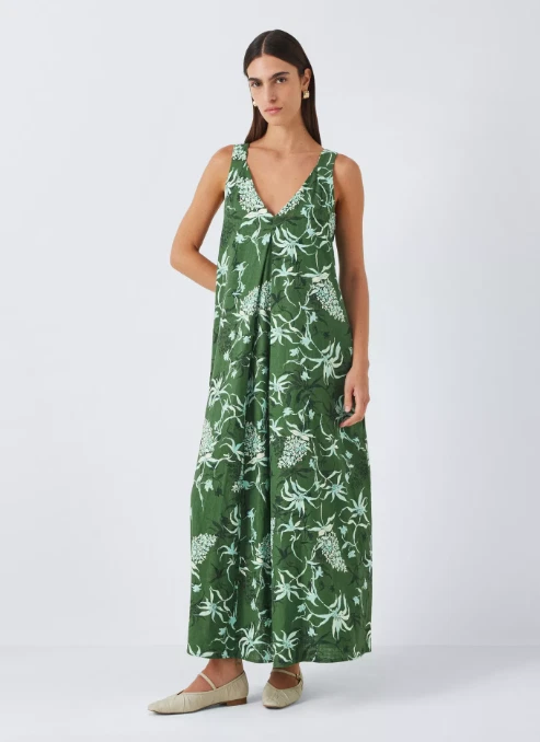 long black dress with white flowers Off White and Black Floral Print Maxi Dress main image 0