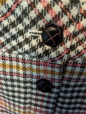 TALBOTS Womens Plaid Skirt Button Closure Lined Green Gold Pink Classic Preppy