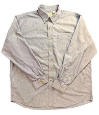 LL Bean 0 FWA2 Shirt Mens XL Gray Heather Button Down Regular Fit Long Sleeve