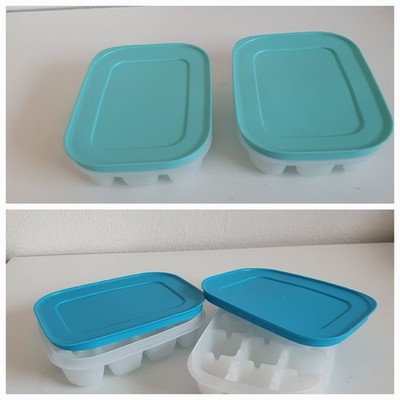 Tupperware Eis-Kristall Eiswürfler 12 Eiswürfel Eiswürfelbehälter Blau, Neu Top