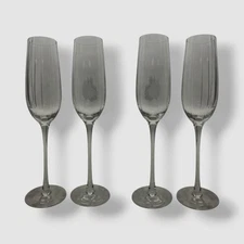 Neiman Marcus Clear Set of 4pc Cut Champagne Flutes