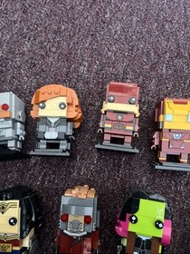 Lego BRICKHEADZ Superhero Lot Of 9 AQUA MAN IRON MAN FLASH WONDERWOMAN AND MORE