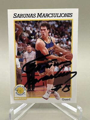 SARUNAS MARCIULIONIS 1991-92 NBA Hoops AUTOGRAPH #71 - Warriors | eBay