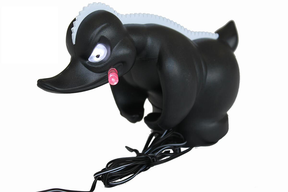 Rubber Duck, Turbo Duck Kult Ente mit LED Beleuchtung, schwarz 12-24V