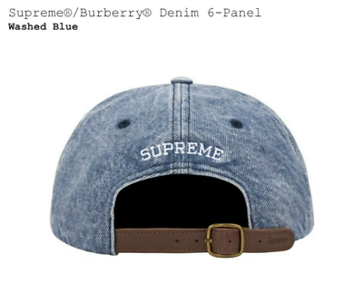 Supreme x Burberry Denim 6 Panel Hat - “Denim' IN HAND READY TO SHIP