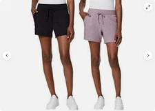 32 Degrees Cool Women's Pull On Lounge Shorts Stretch 2-Pack (Pink/Black M) NWT