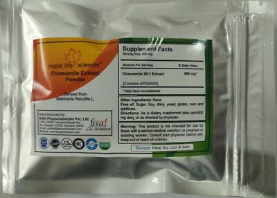 Chamomile Extract 20:1 Powder (Matricaria Recutita) APIGENIN NO FILLERS 