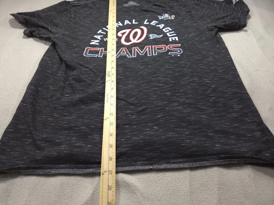 Camiseta de los Nacionales de Washington Grande Campeones de la Serie Mundial Fanáticos Gris Para Hombre Foto 4 de 4