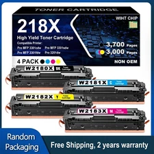 4 Pack 218X W2180X High Yield Toner With Chip for HP LaserJet Pro MFP 3301fdw