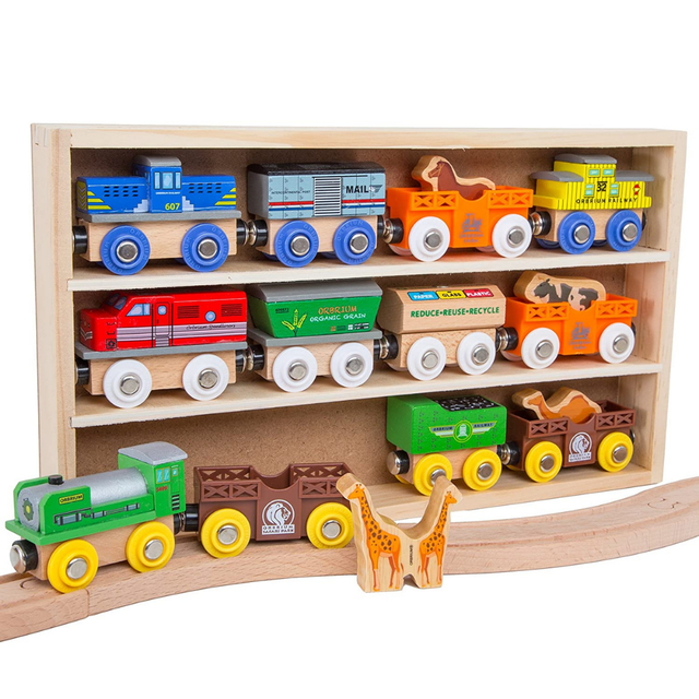 wooden animal train