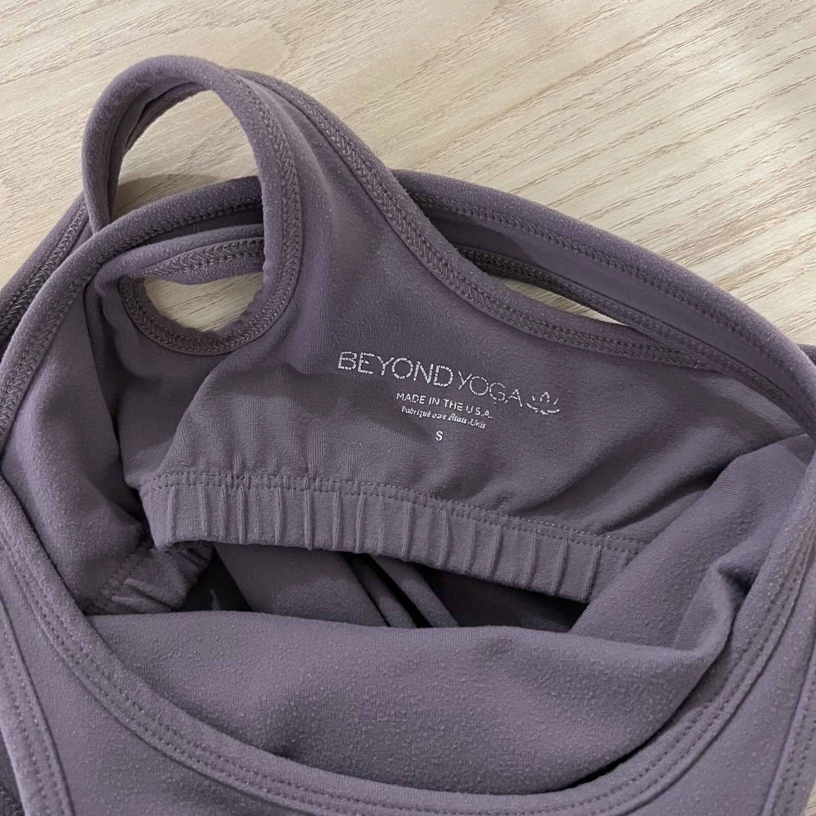 beyond-yoga under lock & keyhole built in shelf bra dusty violet tank-top