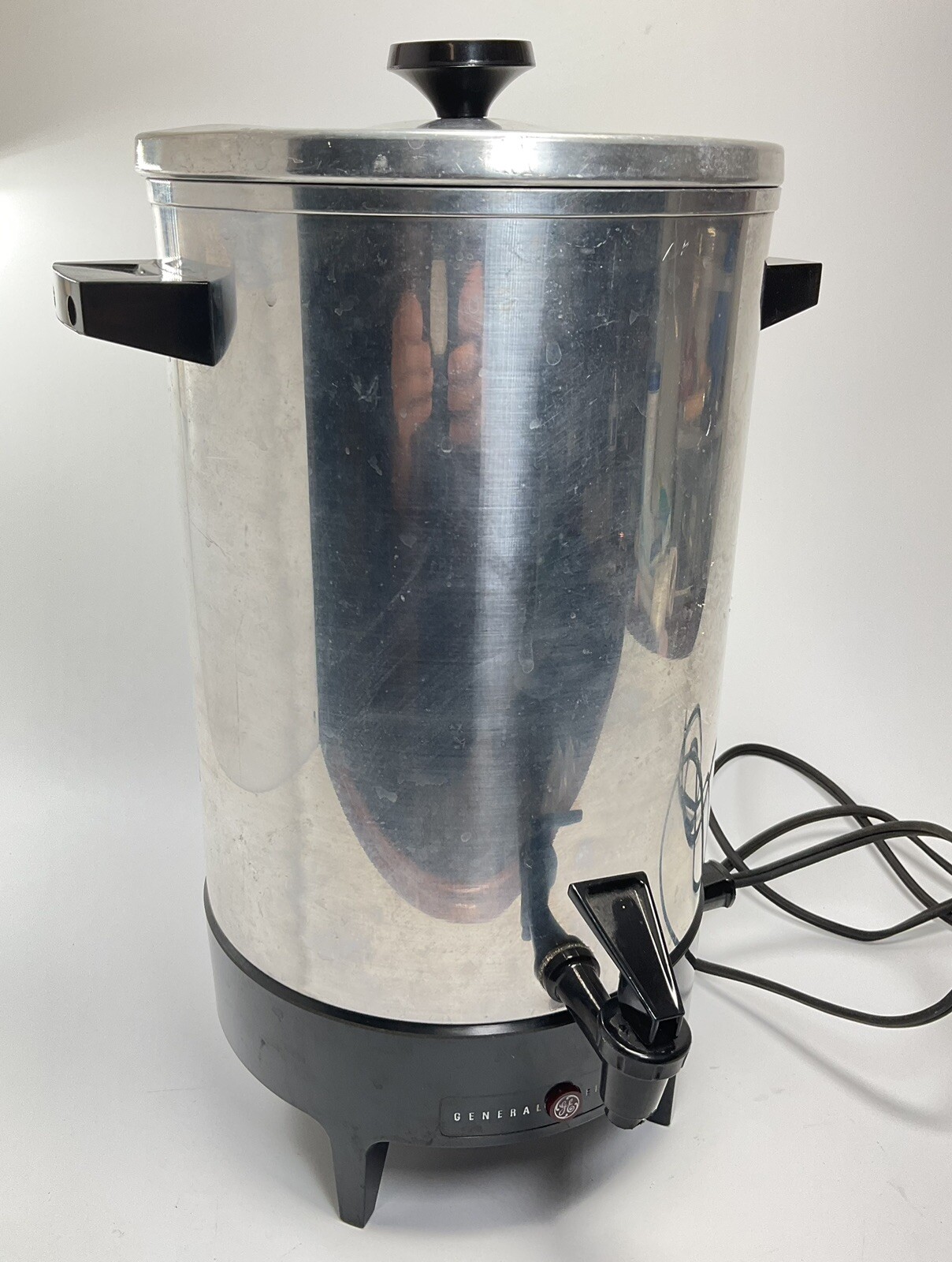 Aluminum 30 Cup General Electric Coffee Maker Pot Percolator W/ Cord Vintage