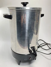 Aluminum 30 Cup General Electric Coffee Maker Pot Percolator W/ Cord Vintage