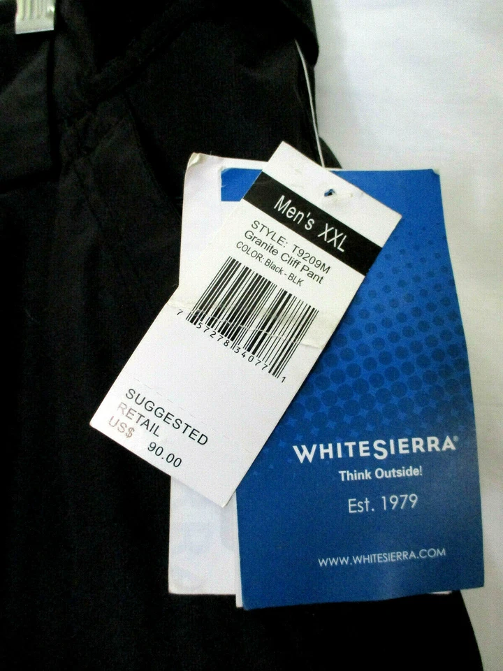 NWT WHITE SIERRA Tek Granite Cliff Men's 2XL Black Ski Snowboard Pants 5K/5K - Image 4 of 4