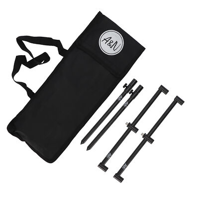 A&N Rutenhalter rodpod Rutenauflage Set Alu 2 Bankstick 25-45cm 2 Buzzerbar 30cm