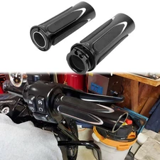 Black Motorcycle Handlebar Hand Grips 1" For Victory Vegas Hammer Cross Country
