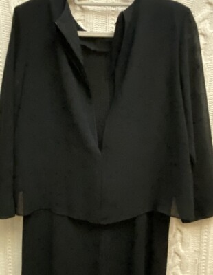 Drapers And Damon Black Evening Gown Dress 14 Vtg USA Sheer Over Cape Goth | eBay Drapers And Damon Black Evening Gown Dress 14 Vtg USA Sheer Over Cape Goth | eBay