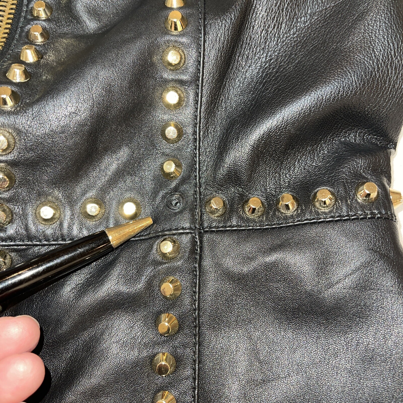 Authenticated VERSUS VERSACE Studded Leather Dres… - image 14