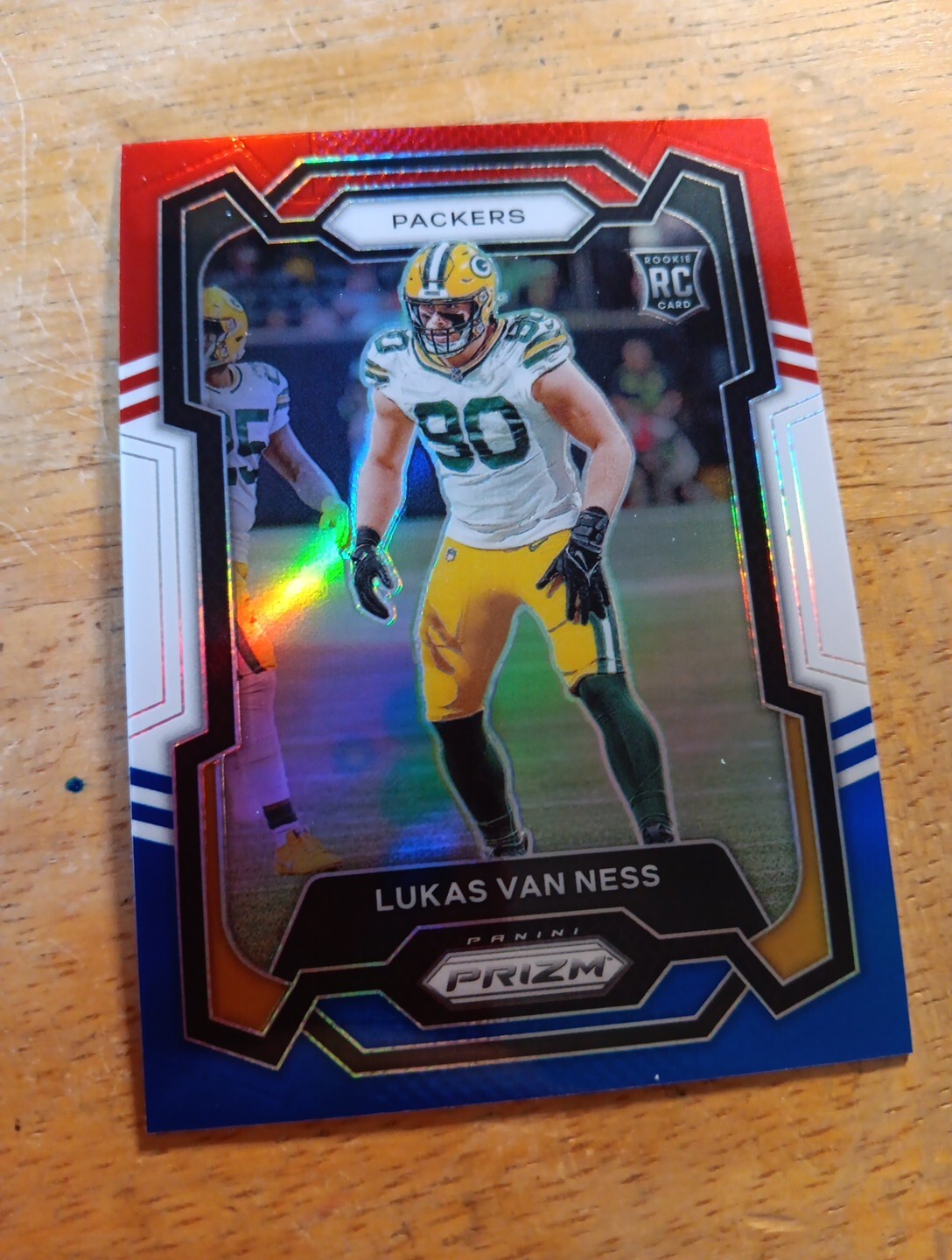 Lukas Van Ness 2023 Panini Prizm Red White Blue Parallel RC #336