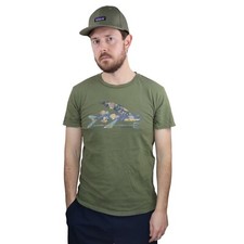 Vtg 90s Patagonia Haleiwa Hawaii Fish Graphic T Shirt Mens Medium Green USA Made