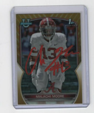 Malachi Moore Signed 2022 Bowman U 1st RC Gold Refractor Autographed PROOF /50