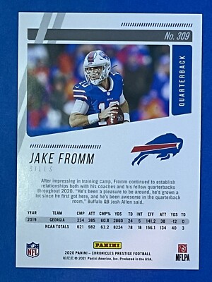 JAKE FROMM 2020 Chronicles Prestige Rookie RC #309 Bills | eBay