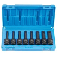Grey Pneumatic 1300T 8 PIece 1/2" Dr Internal Star Impact Socket Set w/ Warranty