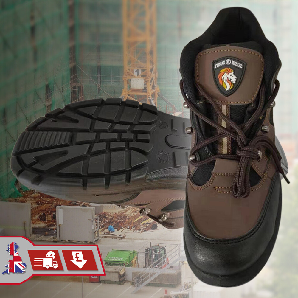 Men's Steel Toe Cap Work Boots Builder's Safety Shoes Ankle