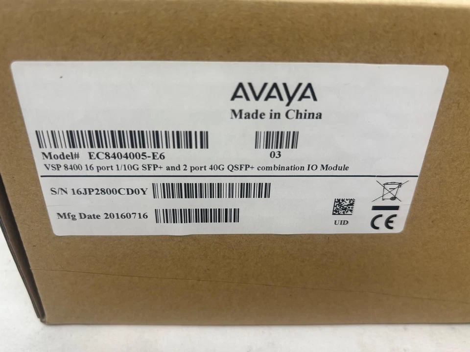 AVAYA EC8404005-E6  VSP 8400 16 Port 1/10G SFP+ 2 Port 40G QSFG+ Combo IO Module - Image 2 of 3