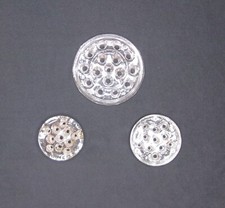 Lot/3   Asstd. 16  11-Hole Clear Glass Flower Frogs Stem Holders, Vintage - A