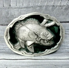 Bass Fishing Belt Buckle Dad Angler Fish Vtg 1994 Great American Products.CVB255