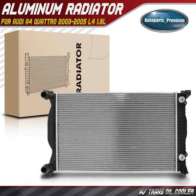 Radiator w/ Transmission Oil Cooler for Audi A4 Quattro 2002-2008 S4 2007-2008