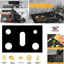 2× Gas Range Stove Top Burner Cover Protector Reusable Non-stick Liner Kitchen