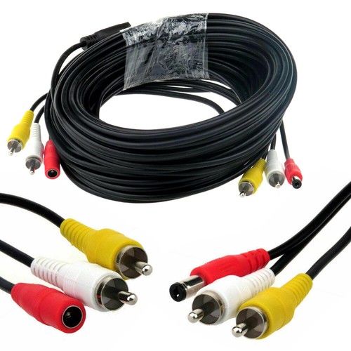 CCTV Camera Extension Cable Phono RCA AV Audio Video DC Power Lead Black 5 - 50m - Picture 3 of 12