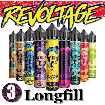 3 x 15 ml REVOLTAGE LONGFILL Aroma Liquid Konzentrat in 75 ml Chubby Gorilla 