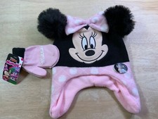 New Girl s Disney Junior Minnie Mouse Beanie Hat Gloves Set CUTE