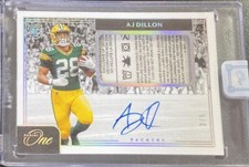 2020 PANINI ONE AJ DILLON RC LAUNDRY TAG AUTO! 3/5! SC-305