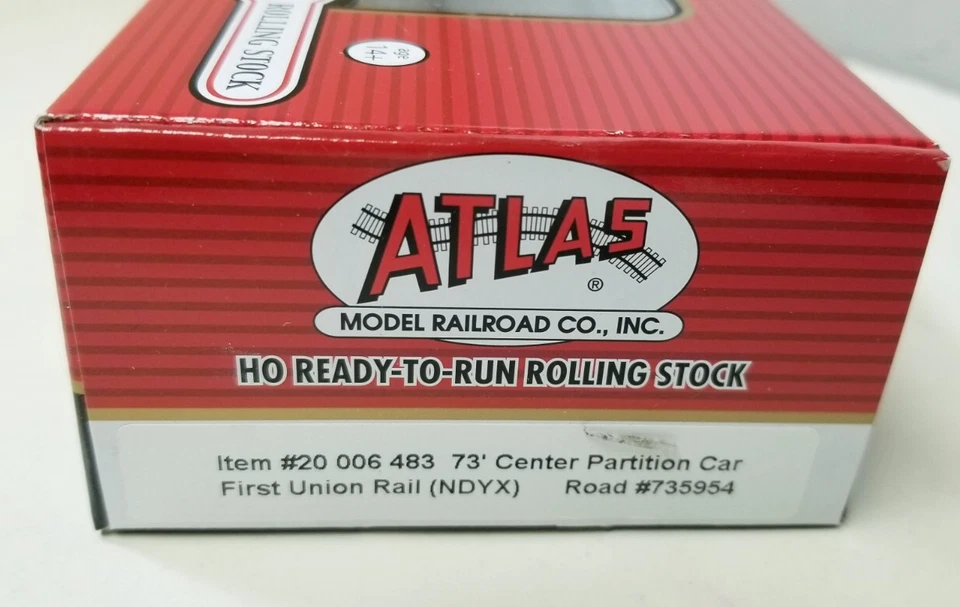 Atlas Master 20006483 HO FIRST UNION RAILROAD 73' Center Beam Flat NDYX 735954 - Image 4 of 4