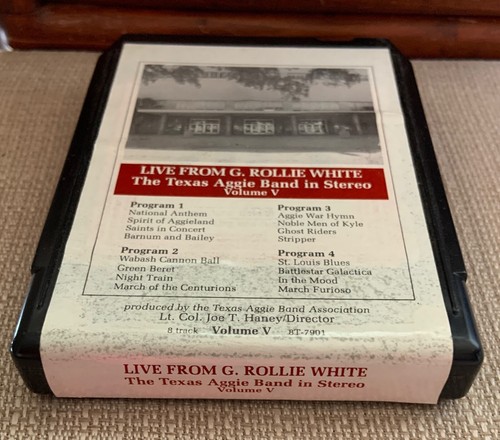 VTG 1970s THE TEXAS AGGIE BAND IN STEREO Live From G. Rollie White 8-TRACK TAPE - Picture 1 of 4