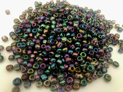 Glas-Perlen 2 3 4mm Flip-Flop-Optik Schimmer dunkel lila Peyote Schmuck basteln